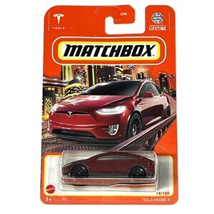 Matchbox Tesla Model X Red Diecast Car New